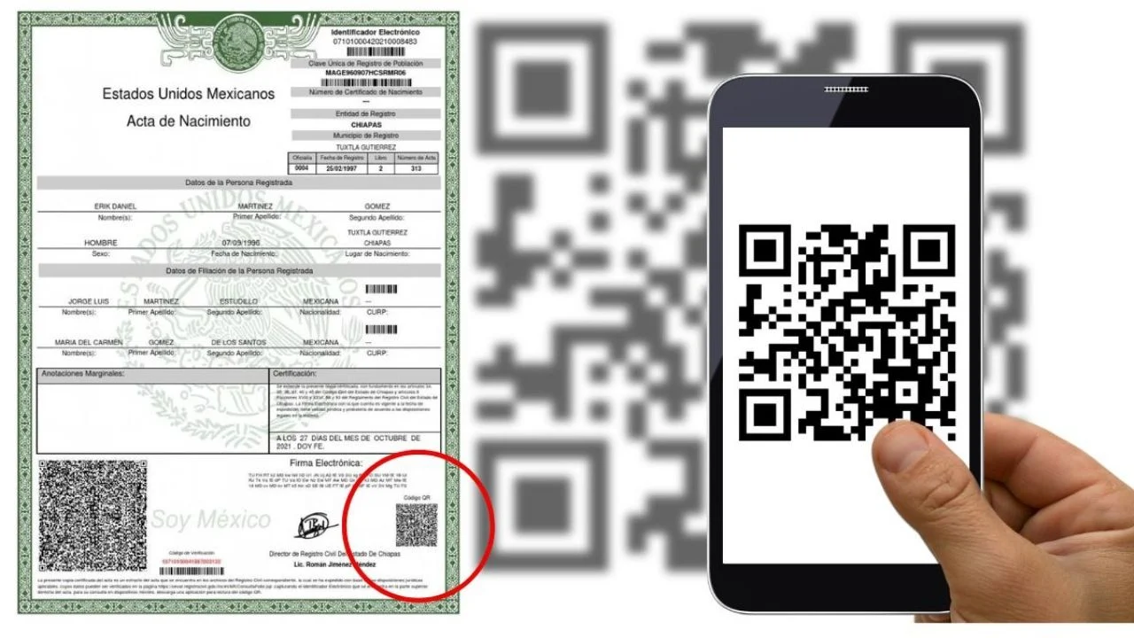 Acta de nacimiento con código QR: Cómo tramitarla y cuánto cuesta