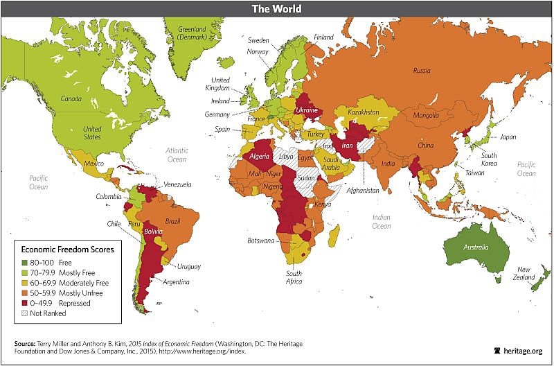 Los países con mayor libertad económica y su relación con calidad de vida